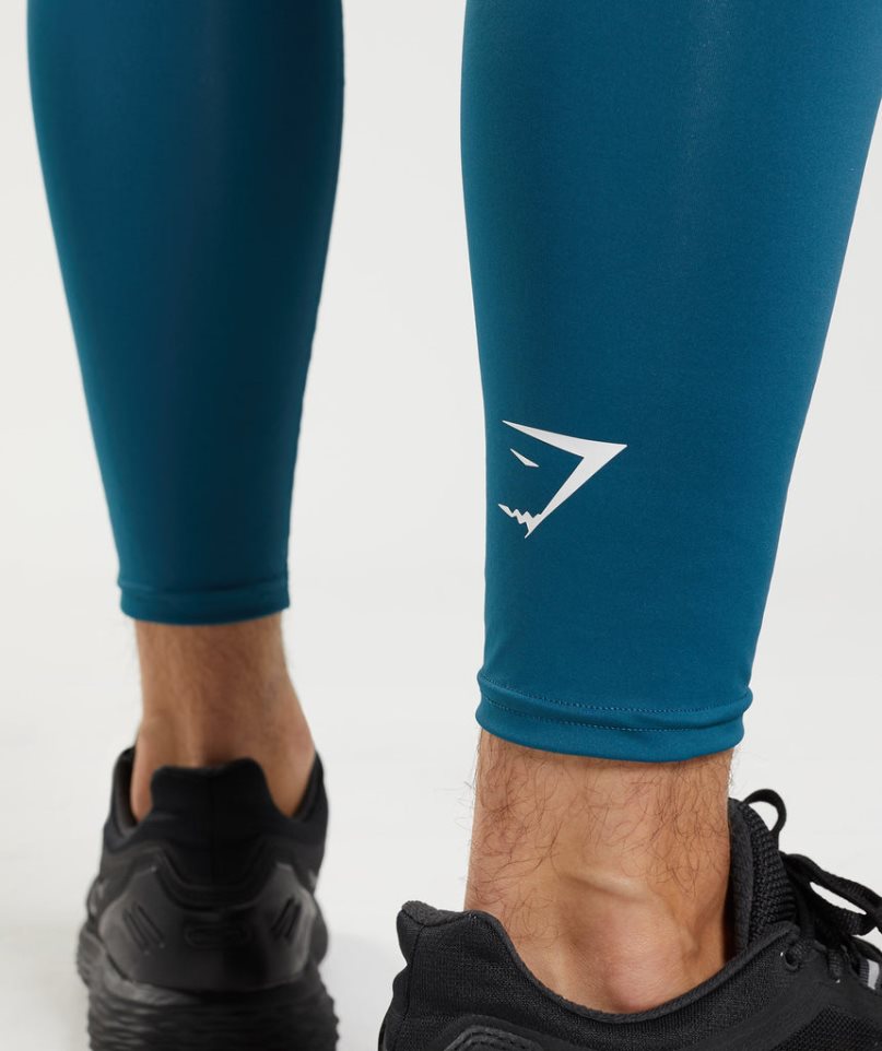 Men's Gymshark Element Baselayer Leggings Blue | CA 0D1AN6